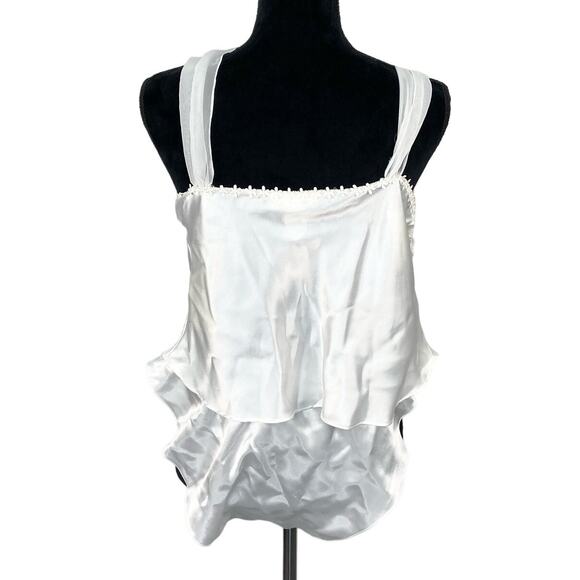 Vintage NWT White Silky 2 pc Lingerie Set - Women's Size L - Picture 2 of 10